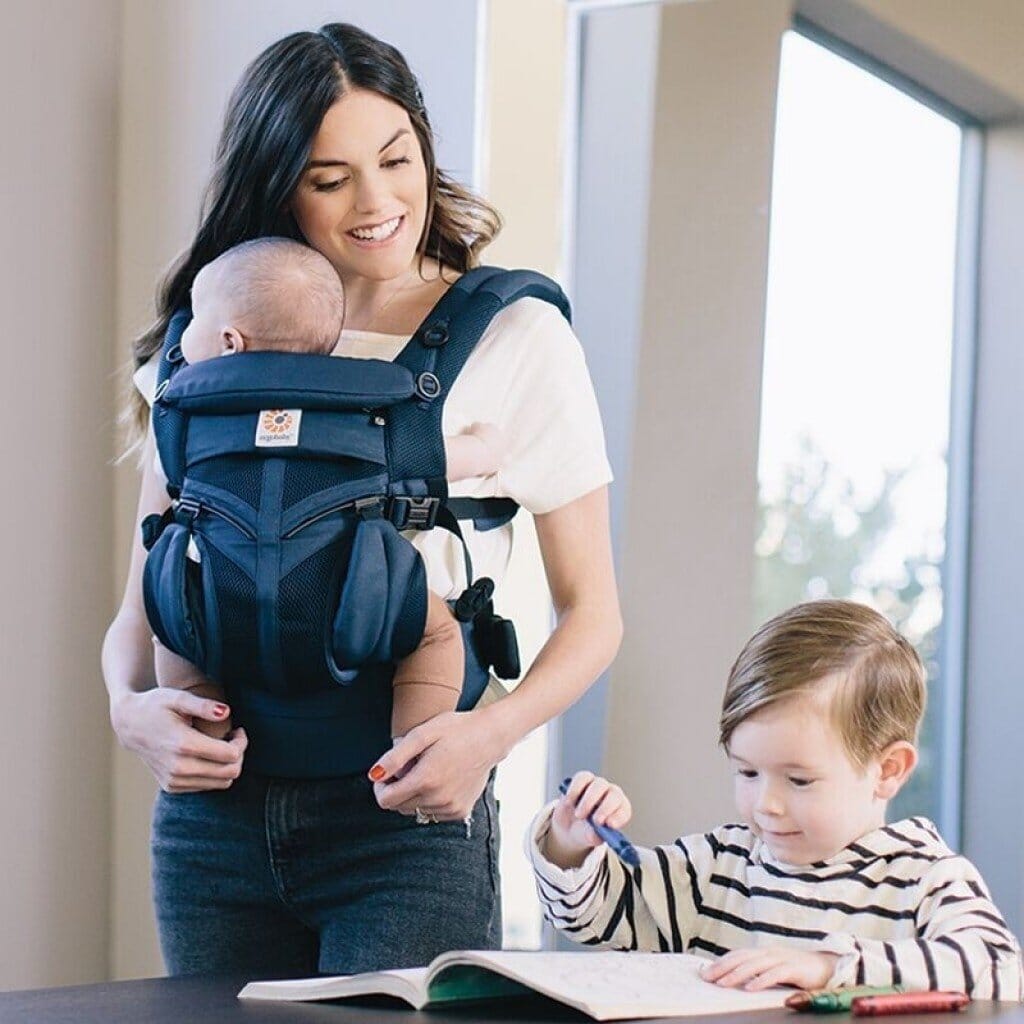 Porte Bebe - BreathBabyBag™ - Bleu Marine - Temple bébé
