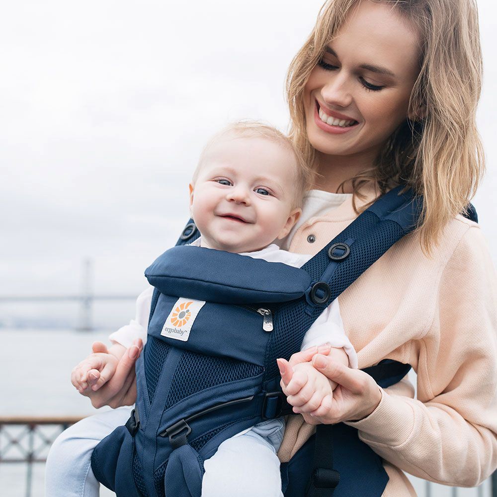 Porte Bebe - BreathBabyBag™ - Bleu Marine - Temple bébé